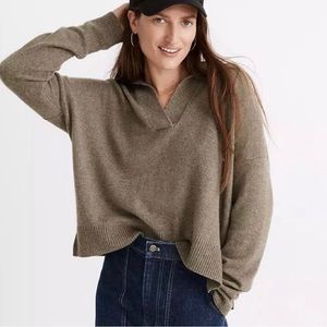 Madewell Davie Polo Wool Blend Sweater Green Women’s Size M